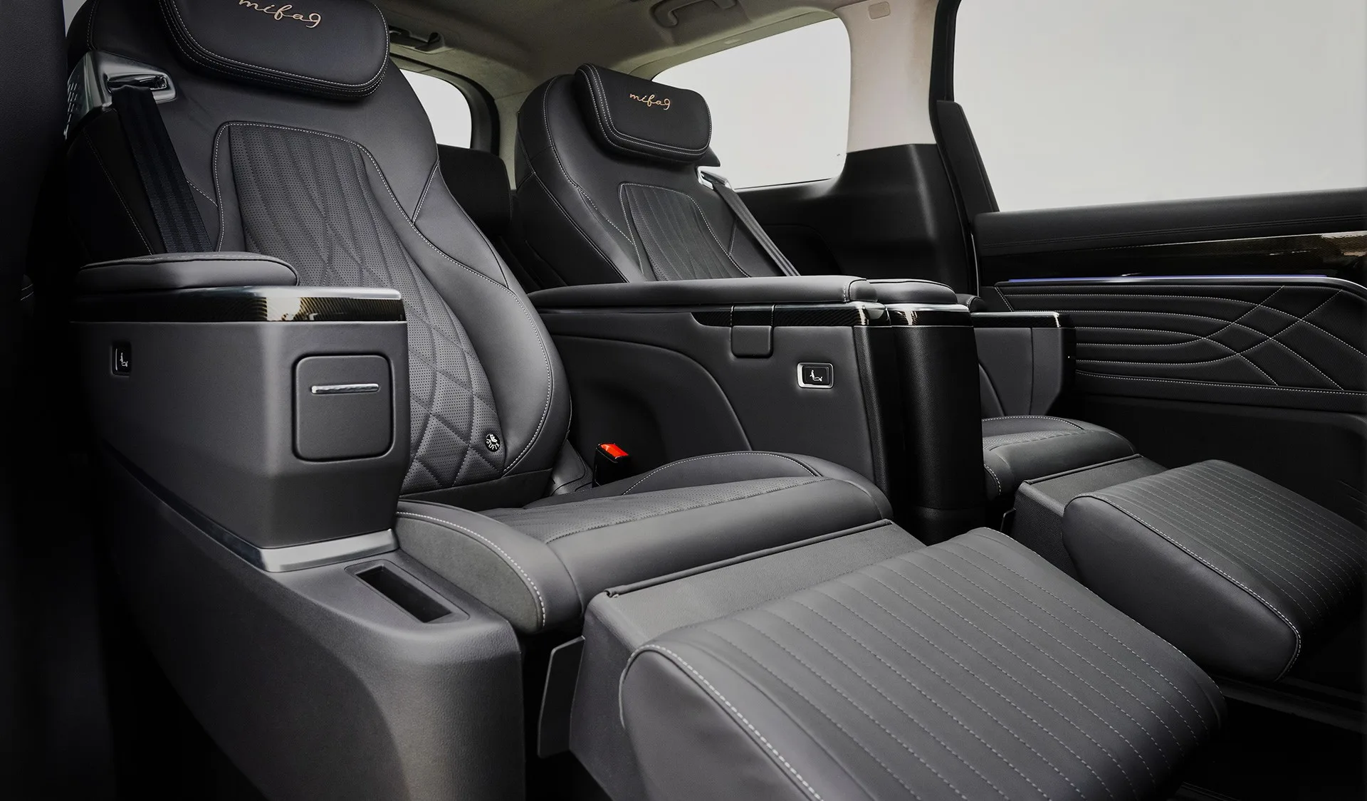 MIFA 9 rear captain seats black leather